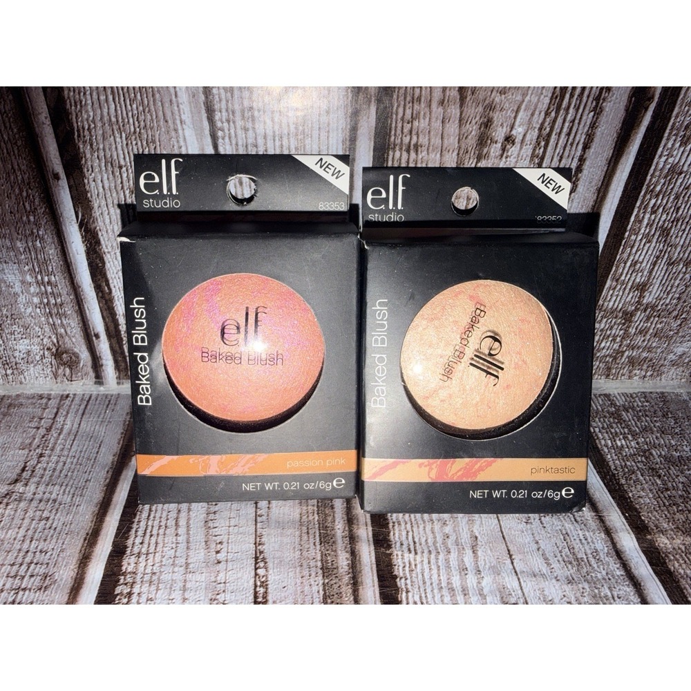 2x e.l.f. elf Baked Blush - Passion Pink + Pinktastic NEW Sealed Retired Makeup